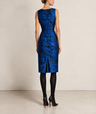 Maison Zoulias | Blue floral jacquard Jacky midi dress