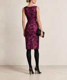 Maison Zoulias | Fuchsia floral jacquard Jacky midi dress