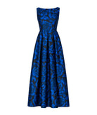 Maison Zoulias | Blue floral jacquard Sandy midi dress