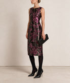 Maison Zoulias | Fuchsia floral metallic Jacky midi dress