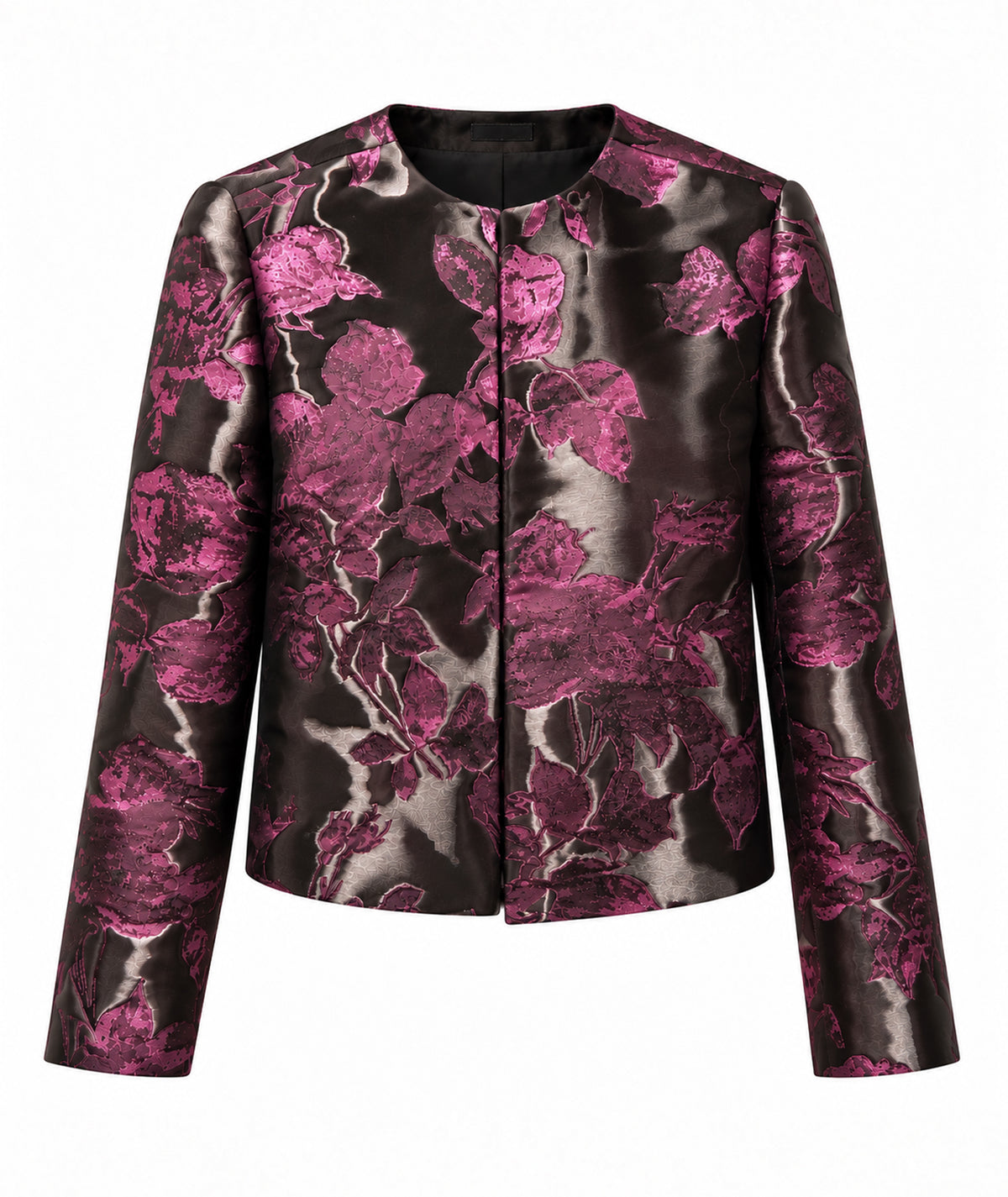 Maison Zoulias | Fuchsia floral metallic Gabrielle jacket