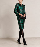Maison Zoulias | Green floral metallic Gabrielle jacket