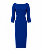 Maison Zoulias | Royal blue crepe Suzana midi dress
