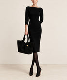 Maison Zoulias | Black crepe Suzana midi dress