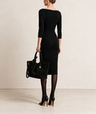 Maison Zoulias | Black crepe Suzana midi dress