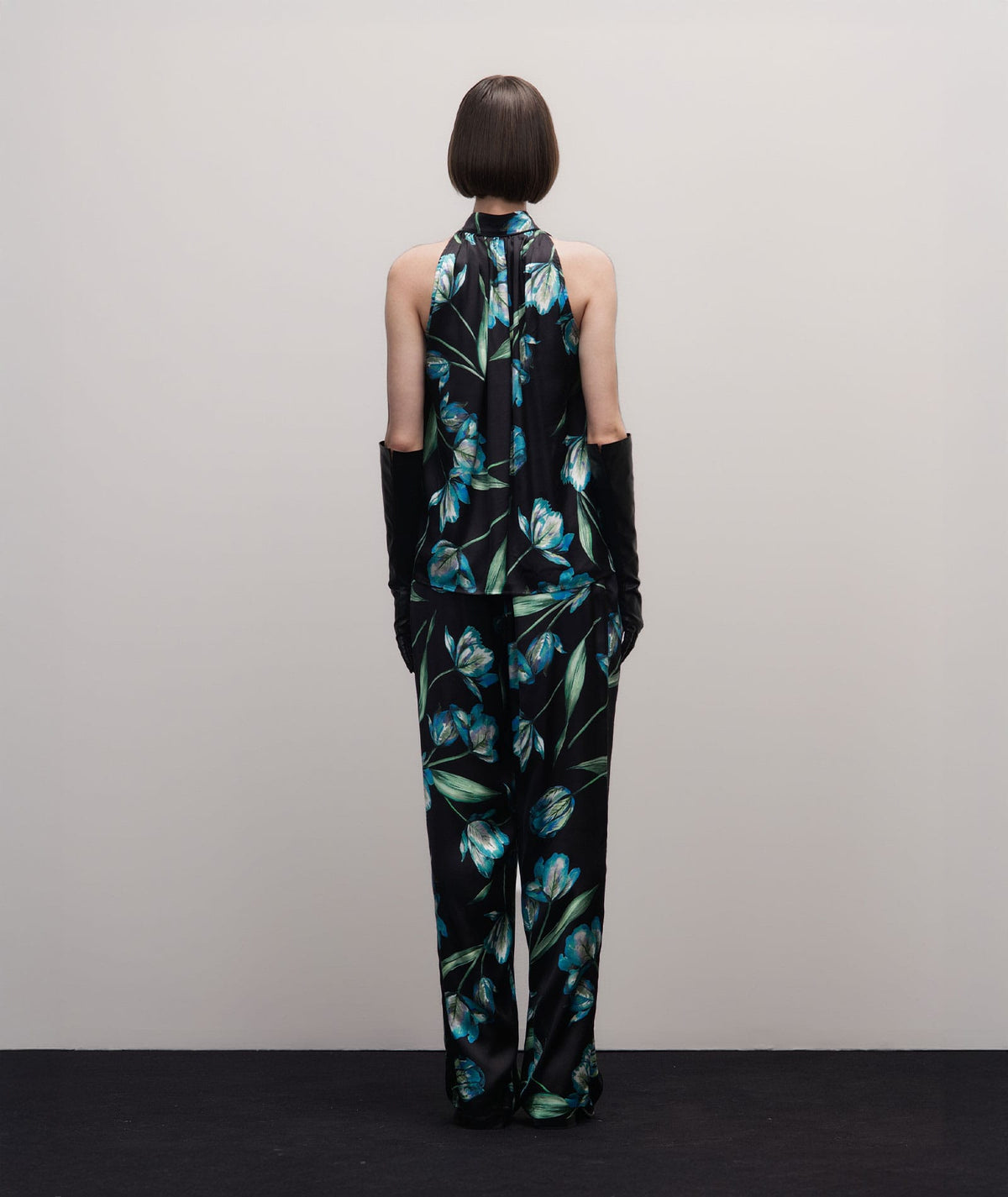 Stelios Koudounaris | Black floral sleeveless top Stelios Koudounaris