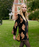 Nidodileda | Black crochet velvet Lindsay blazer dress