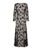 Nidodileda | Black lace floral-embellished Rubin midi dress