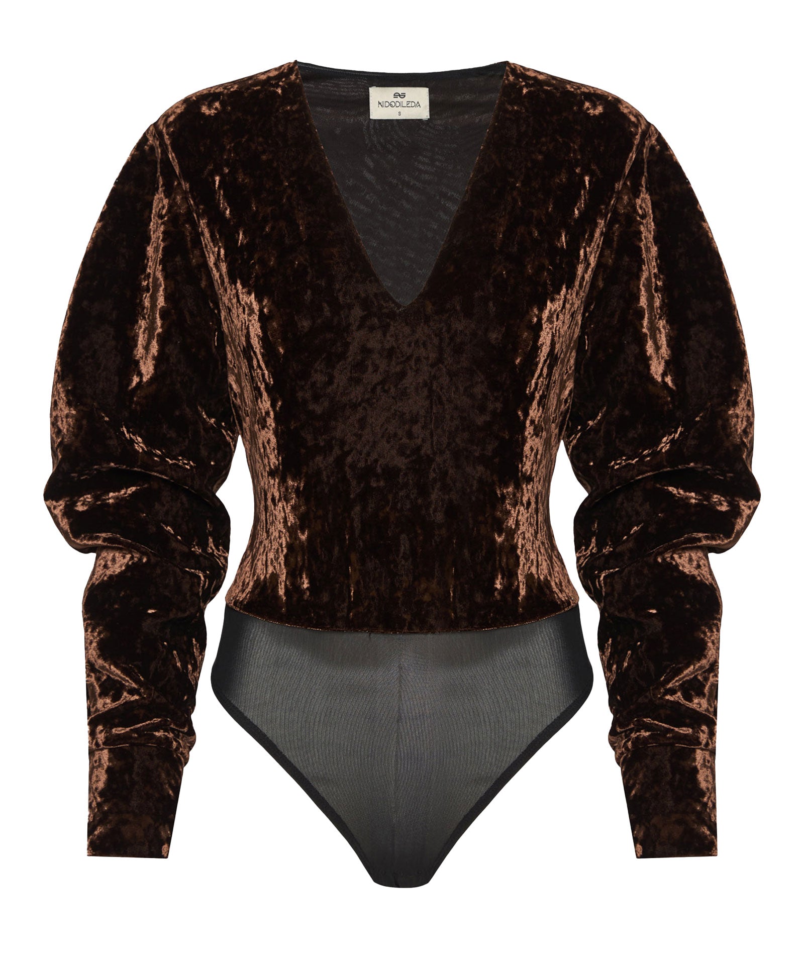 Nidodileda | Brown velvet Rodie bodysuit