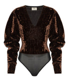Nidodileda | Brown velvet Rodie bodysuit