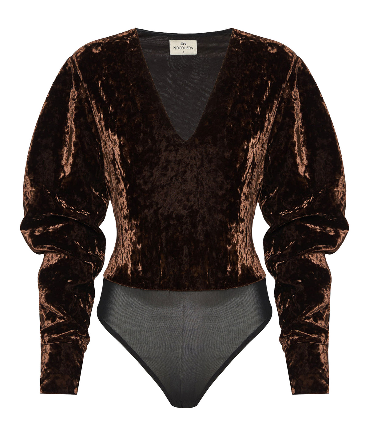 Nidodileda | Brown velvet Rodie bodysuit