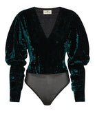 Nidodileda | Green velvet Rodie bodysuit