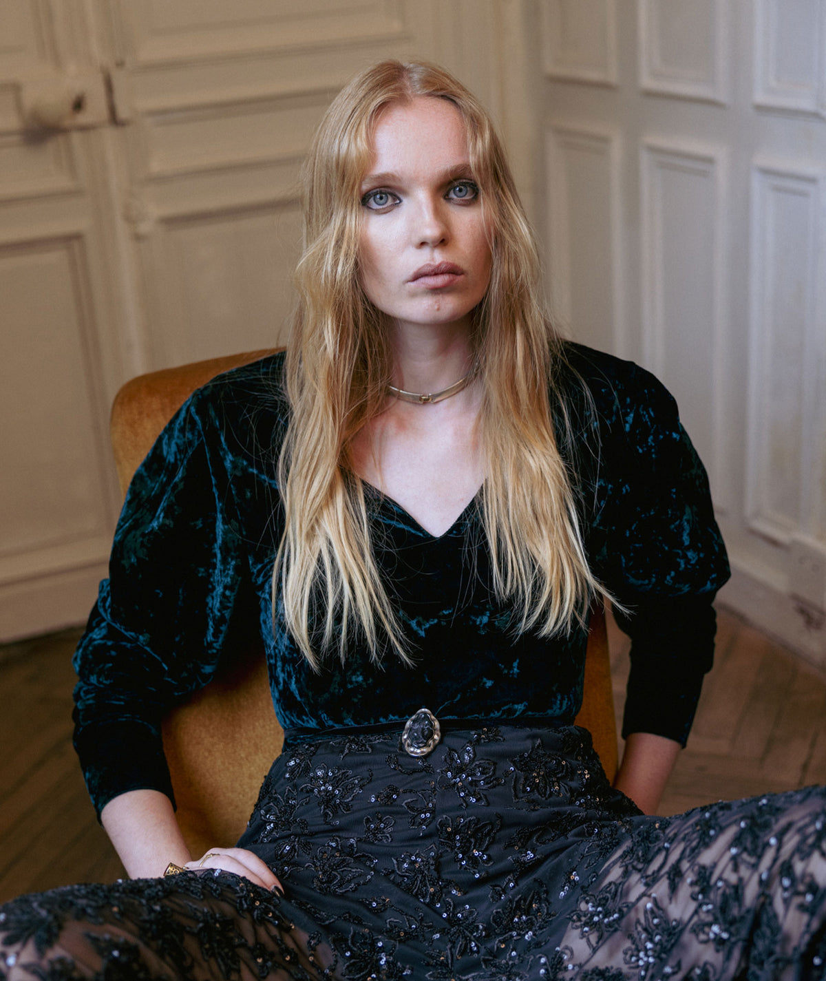 Nidodileda | Green velvet Rodie bodysuit