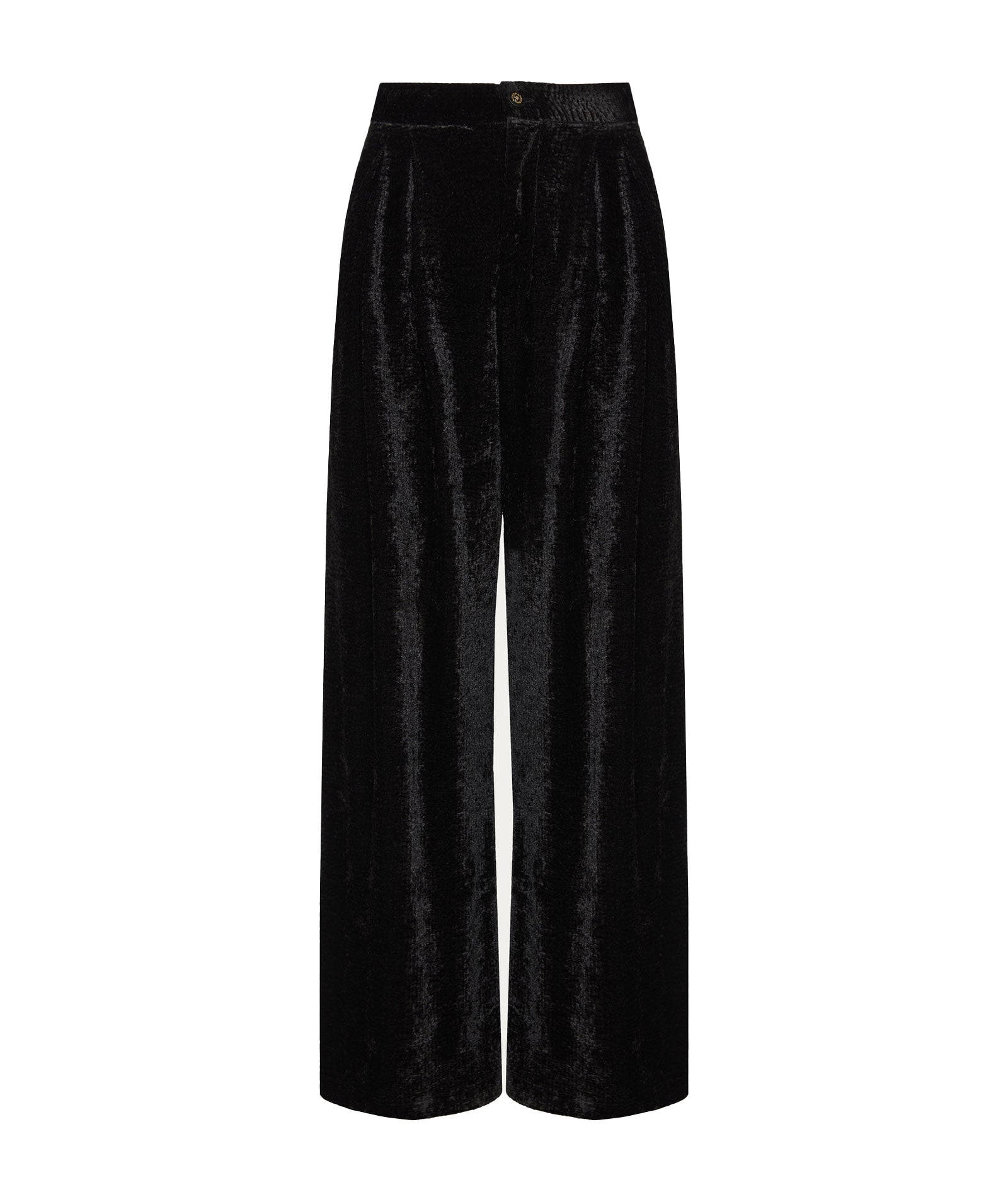 Nidodileda | Black velvet wide-leg Sheree pants