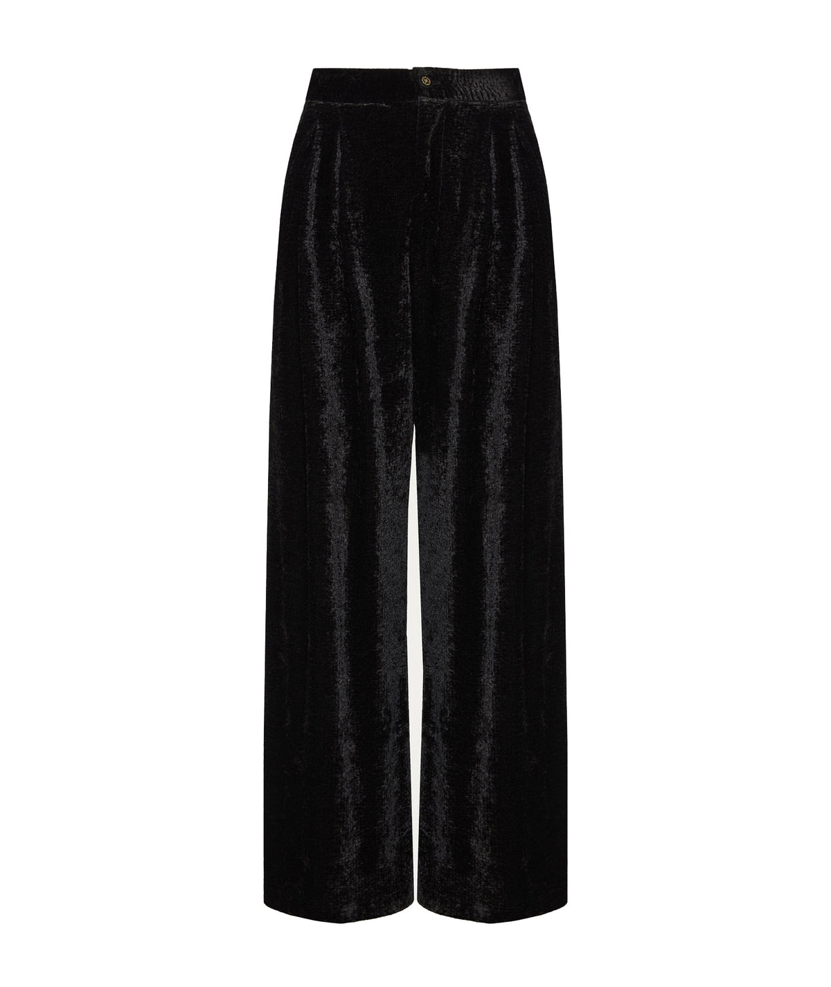 Nidodileda | Black velvet wide-leg Sheree pants