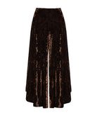 Nidodileda | Brown velvet asymmetric Celeste pants