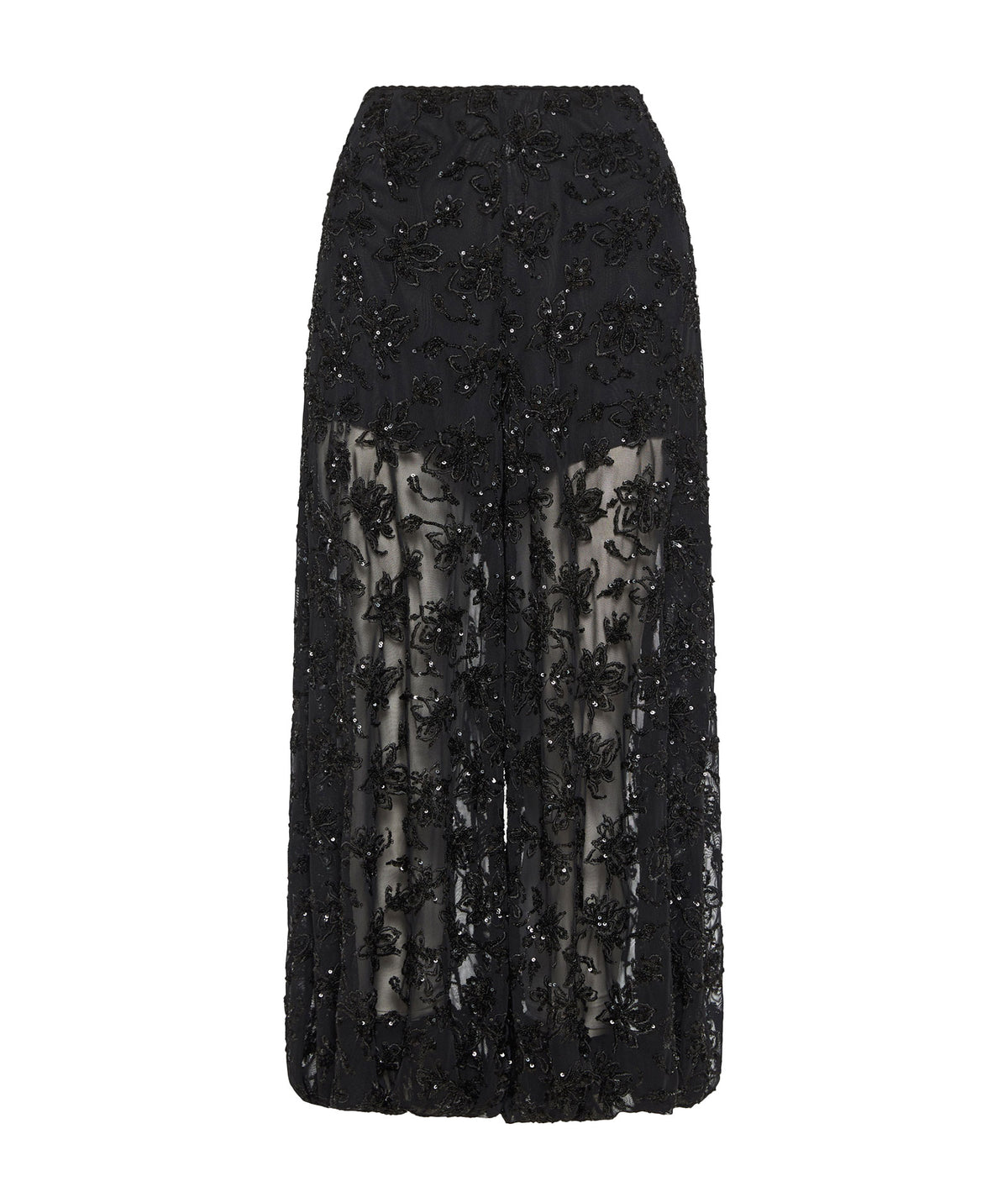Nidodileda | Black beaded tulle Raziel balloon pants