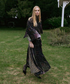 Nidodileda | Multicolor embossed velvet printed Annamae skirt