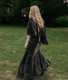 Nidodileda | Multicolor embossed velvet printed Annamae skirt