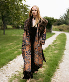 Nidodileda | Multicolor floral jacquard Morrison belted overcoat