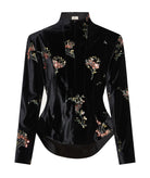 Nidodileda | Black velvet floral-sequined Noev jacket