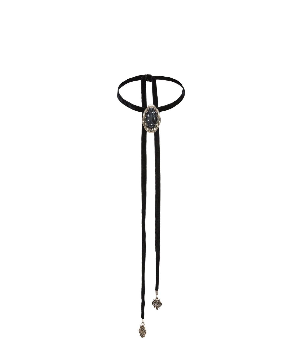 Nidodileda | Black velvet rhinestone Onyx choker belt