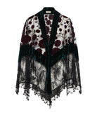 Nidodileda | Black lace embroidered sequined Dalia cape