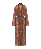 Nidodileda | Brown beaded-lace Verla belted trench coat