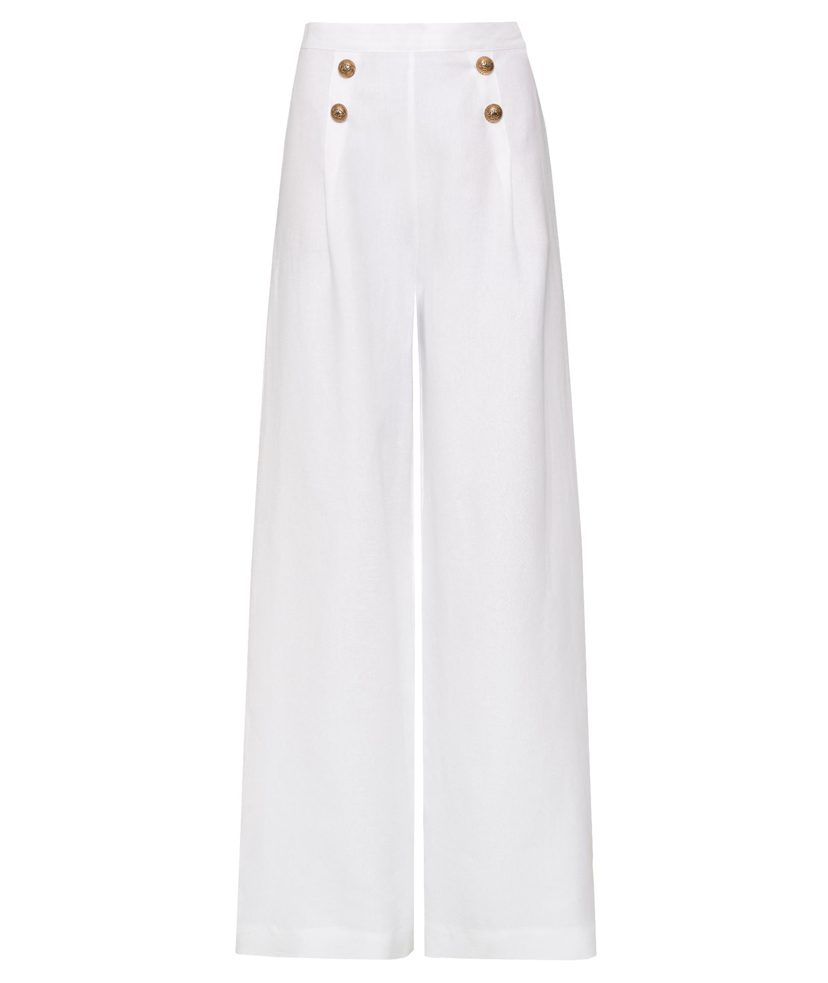 white linen sailor high waisted pants huge