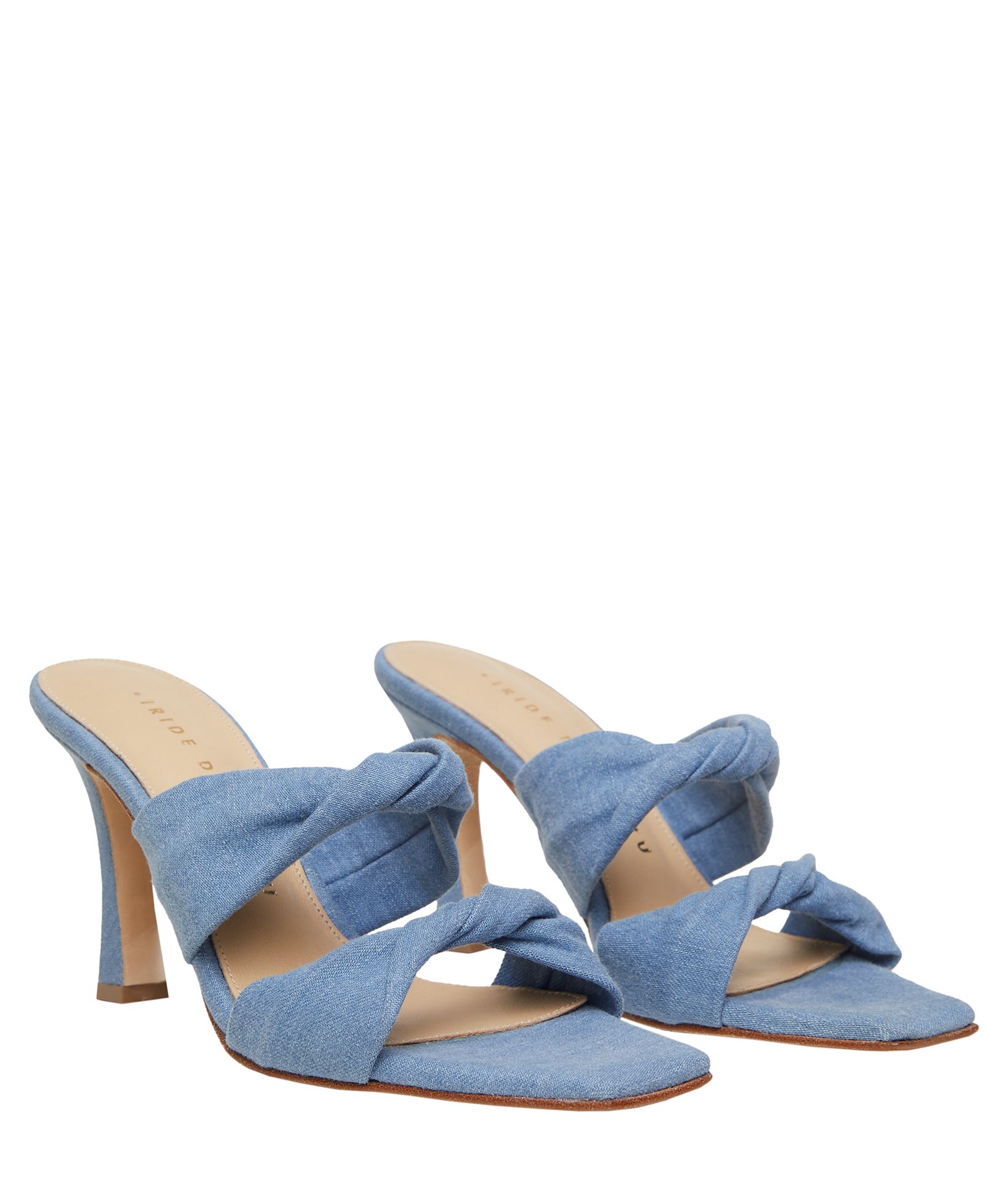 Denim hot sale heel sandals